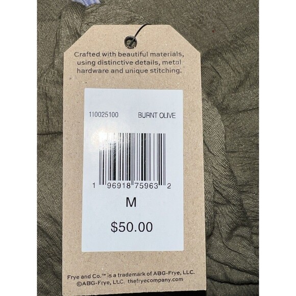 Frye and Co Women's Scoop Neck M Elbow Sleeve Blouse Burnt Olive Green Tie Front - Picture 6 of 7